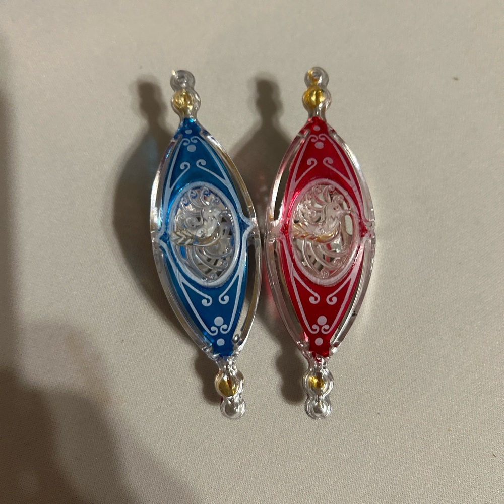 Festive Red and Blue Holiday Ornaments